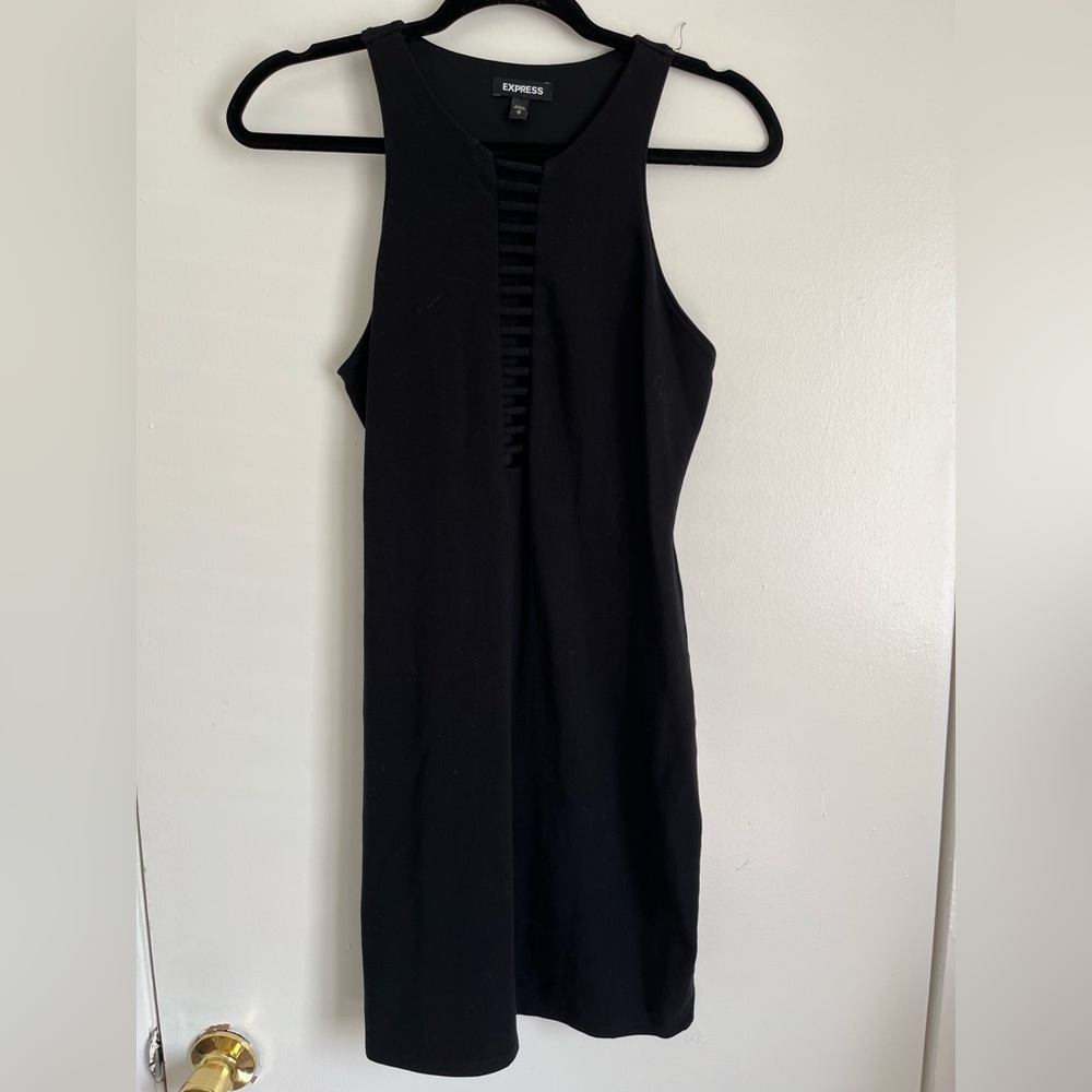 Express Racerback cross front sleeveless black dress M